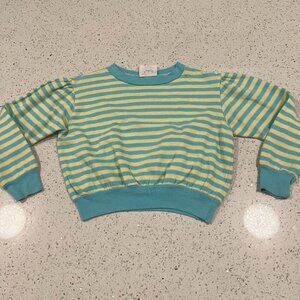 20% off $40+ | Vintage EATON GRIPPER Youth Striped Crop Sweatshirt | 1970s | 10